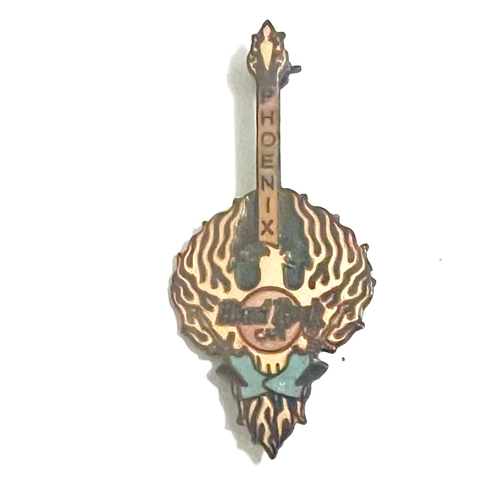 HARD ROCK CAFE ENAMEL PHOENIX GUITAR PIN - VINTAGE